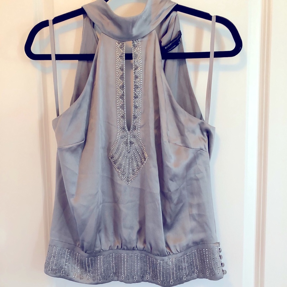 Sequin BCBG Sleeveless tie shirt